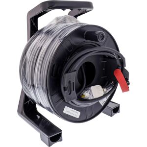 InLine Netzwerk-Kabeltrommel Outdoor, Cat.6A RJ45 HARTING, 50m, schwarz
