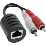 InLine Audio über RJ45 passiv, 2x Cinch 1x Klinke 3,5mm / RJ45 Buchse, max. 50m