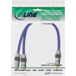 InLine Cinch-Y-Kabel PREMIUM, 1x Cinch Stecker zu 2x Buchse, blau, 0,25 m