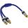 InLine Cinch-Y-Kabel PREMIUM, 1x Cinch Stecker zu 2x Buchse, blau, 0,25 m
