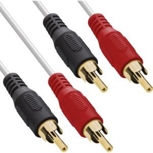 InLine Cinch Kabel, 2x Cinch, Stecker / Stecker, weiß / gold, 0,5m