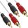 InLine Cinch Kabel, 2x Cinch, Stecker / Stecker, weiß / gold, 10m