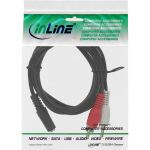 InLine Cinch/Klinke Kabel, 2x Cinch Stecker an 3,5mm Klinke Buchse, 0,2m