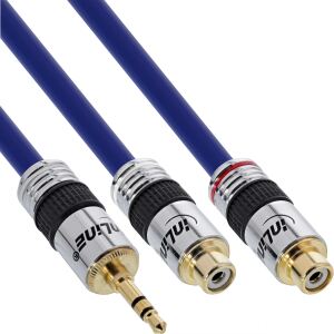 InLine Cinch/Klinke Kabel, PREMIUM, 2x Cinch Buchse an 3,5mm Klinke St., 0,25m