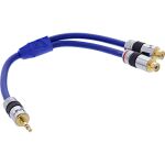 InLine Cinch/Klinke Kabel, PREMIUM, 2x Cinch Buchse an 3,5mm Klinke St., 0,25m