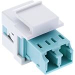 InLine LWL Keystone Snap-in Kupplung weiß, Duplex LC/LC, multimode, türkis