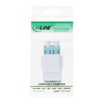 InLine LWL Keystone Snap-in Kupplung weiß, Duplex LC/LC, multimode, türkis