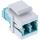 InLine LWL Keystone Snap-in Kupplung weiß, Duplex LC/LC, multimode, türkis
