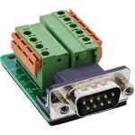 InLine Terminalblock D-Sub 9 Stecker, Federklemme, Schraubsicherung