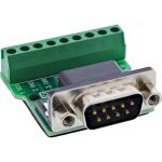 InLine Terminalblock D-Sub 9 Stecker, Schraubklemme, Schraubsicherung