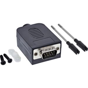 InLine D-Sub 9 Breakout-Terminalblock, Stecker, Schraubklemme, Rändelschraube