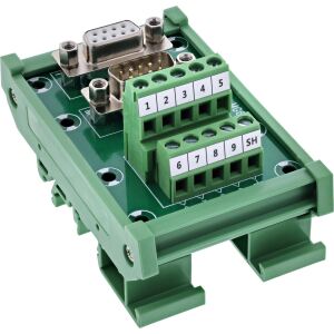 InLine D-Sub 9 Terminalblock, Buchse/Stecker, Schraubklemme, Hutschiene