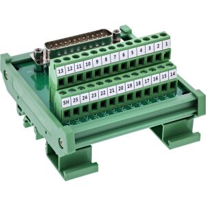InLine D-Sub 25 Terminalblock, Stecker, Schraubklemme, Hutschiene, nummeriert