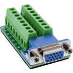InLine Terminalblock, VGA (HD15), Buchse, 2-reihig, Schraubklemme