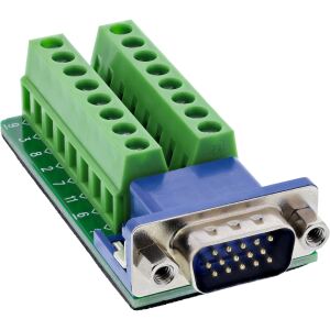 InLine Terminalblock, VGA (HD15), Stecker, 2-reihig, Schraubklemme