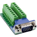 InLine Terminalblock, VGA (HD15), Stecker, 2-reihig, Schraubklemme
