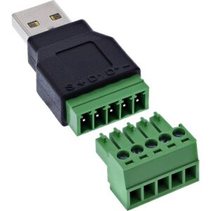 InLine USB-A Stecker auf Terminalblock, 5pol, ohne Kabel