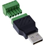 InLine USB-A Stecker auf Terminalblock, 5pol, ohne Kabel