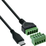 InLine USB-C Stecker an Terminalblock, 5pol, mit Kabel