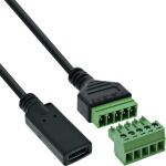 InLine USB-C Buchse an Terminalblock, 5pol, mit Kabel