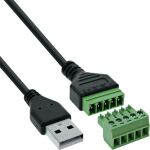 InLine USB-A Stecker an Terminalblock, 5pol, mit Kabel