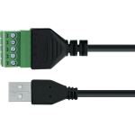InLine USB-A Stecker an Terminalblock, 5pol, mit Kabel