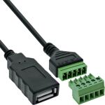 InLine USB-A Buchse an Terminalblock, 5pol, mit Kabel