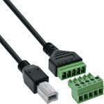 InLine USB-B Stecker an Terminalblock, 5pol, mit Kabel