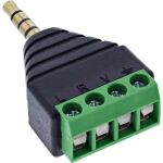 InLine Adapter 3,5 mm Klinke 4pol Stereo/Mikro auf Terminalblock, schwarz