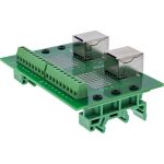 InLine Terminalblock, 2x RJ45 Buchse, gerade, für Hutschiene