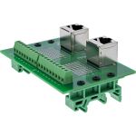 InLine Terminalblock, 2x RJ45 Buchse, nach oben, für Hutschiene