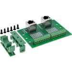 InLine Terminalblock, 2x RJ45 Buchse, nach oben, für Hutschiene