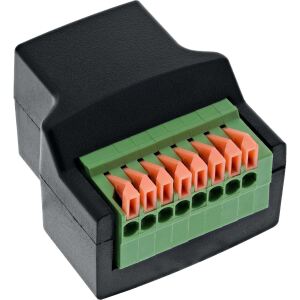InLine RJ45 Buchse an Terminalblock, 8pol, Push-In-Klemme