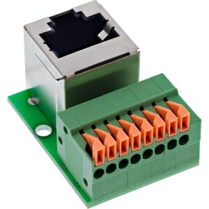 InLine RJ45 Buchse an Push-In-Klemme, 8pol, Cat.5e, gewinkelt