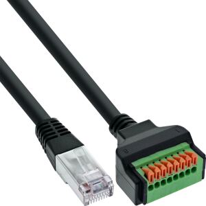 InLine RJ45 Stecker an Push-In-Klemme, 8pol, Cat.5e, 15cm Kabel