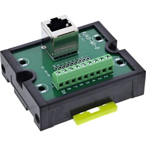 InLine RJ45 Breakout-Buchse an 9pol Schraubklemme, Hutschiene, geschirmt