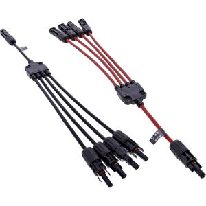 InLine Solarkabel 4-fach Verteiler-Set schwarz/rot 0,42m