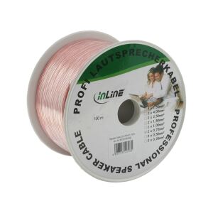 InLine Lautsprecherkabel, 2x 0,75mm², CCA, transparent, 50m