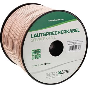 InLine Lautsprecherkabel, 2x 2,5mm², CCA, transparent, 10m