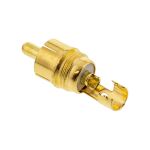 InLine Cinchstecker Lötversion, Metall silber, Ring weiß, für 6mm Kabel