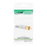 InLine Cinchstecker Lötversion, Metall silber, Ring weiß, für 6mm Kabel