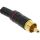 InLine Cinchstecker Lötversion, Metall schwarz, Ring rot, für 6mm Kabel