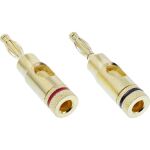 InLine Bananen ST, Schraubver., Metall, vergoldet, 1x rot, 1x schwarz, 2er Set