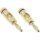 InLine Bananen ST, Schraubver., Metall, vergoldet, 1x rot, 1x schwarz, 2er Set