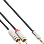 InLine Slim Audio Kabel 3,5mm Klinke auf 2x Cinch, 3m