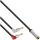 InLine Slim Audio Kopfh. Flugz.-Adapterkab., 2x3,5mm ST / 3,5mm BU 3pol, 1m