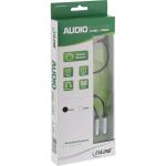 InLine Slim Audio Y-Kabel Klinke 3,5mm ST an 2x BU, mit Lautstärkeregler, 0,25m