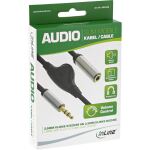 InLine Slim Audio Kabel Klinke 3,5mm ST / BU, mit Lautstärkeregler, 0,25m