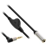 InLine Slim Audio Kabel Klinke 3,5mm ST gewinkelt / BU, mit Lautstärkeregler