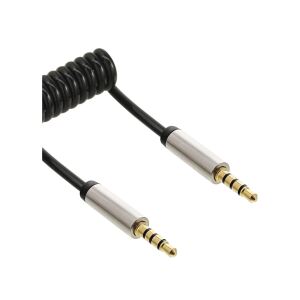 InLine Slim Audio Spiralkabel Klinke 3,5mm ST/ST, 4pol, Stereo, 1m